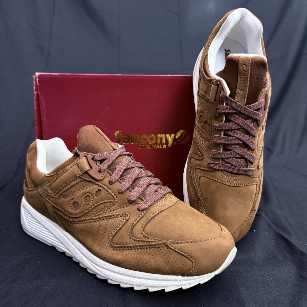 Size 11.5 Saucony Grid 8500 HT Men's Burnish Pack Brown Suede Sneakers S70390-2